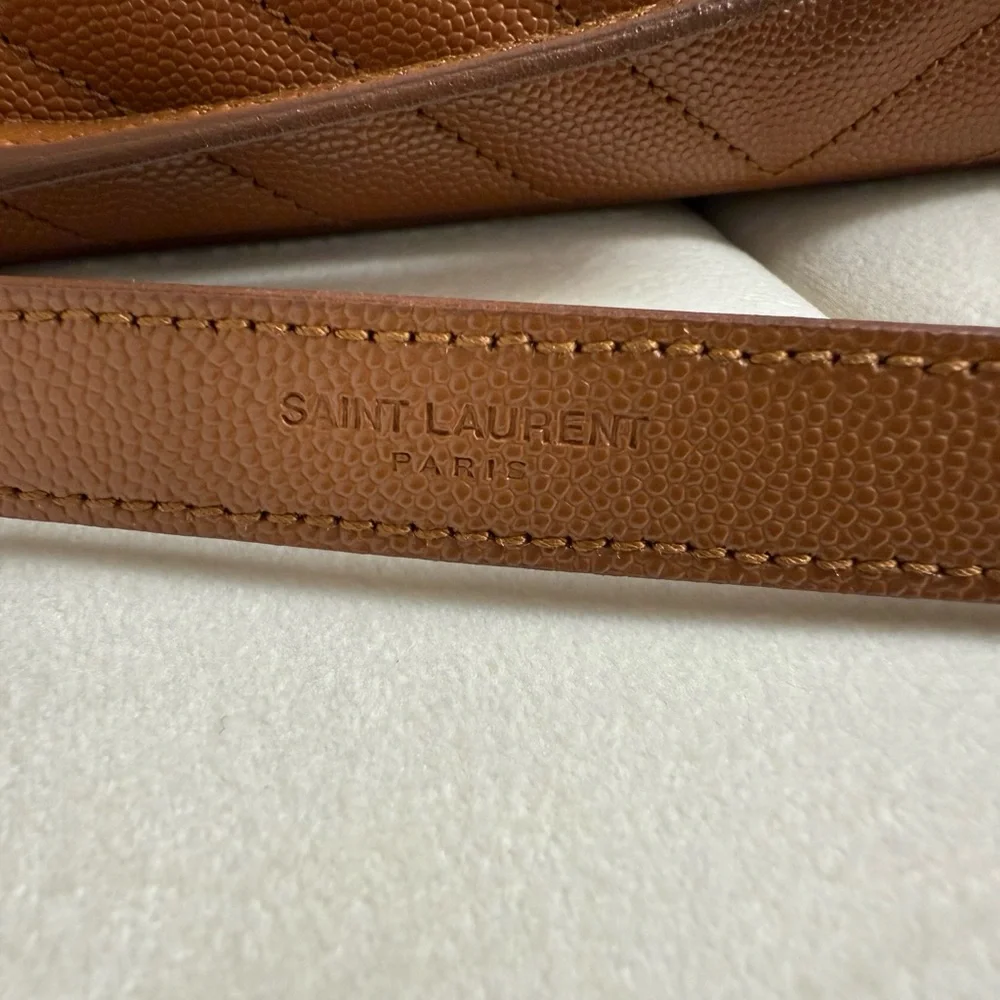 Saint Laurent YSL Brown Quilted Leather Shoulder Bag - Picture 2 of 8